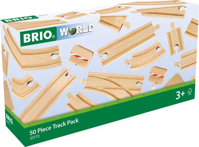 Wooden Train Track, 50 Pieces