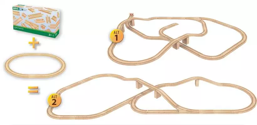 Wooden Train Track, 50 Pieces