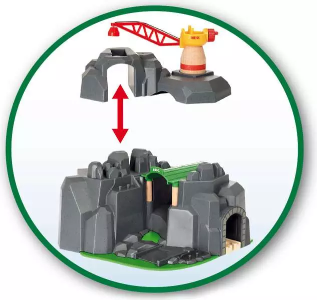 Crane & Mountain Tunnel - Train Set Accessory