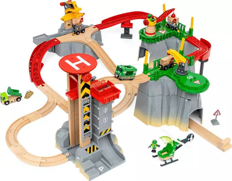 Cargo Mountain Set - Wooden Train Set, 49 Pieces