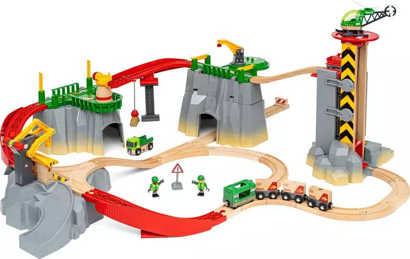 Cargo Mountain Set - Wooden Train Set, 49 Pieces