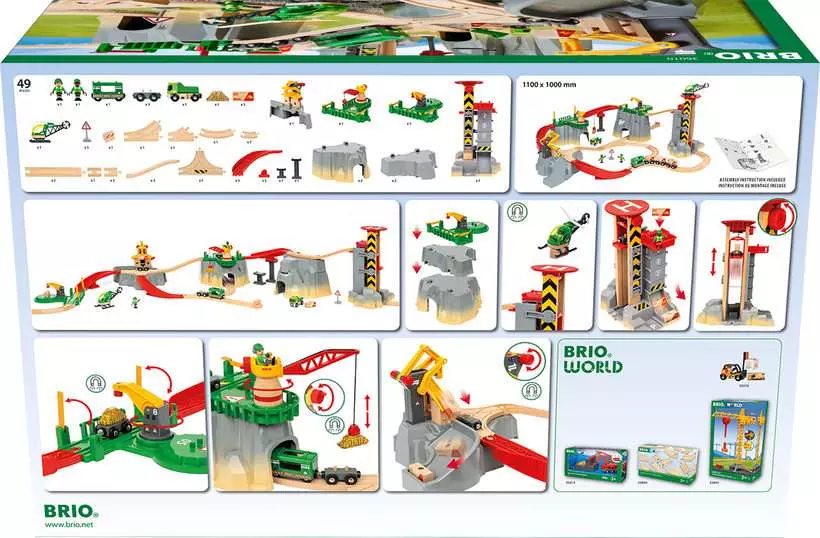 Cargo Mountain Set - Wooden Train Set, 49 Pieces