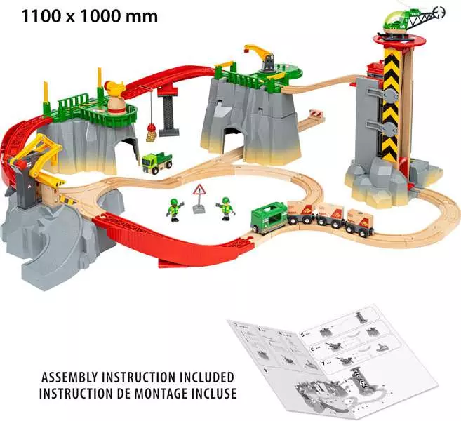 Cargo Mountain Set - Wooden Train Set, 49 Pieces