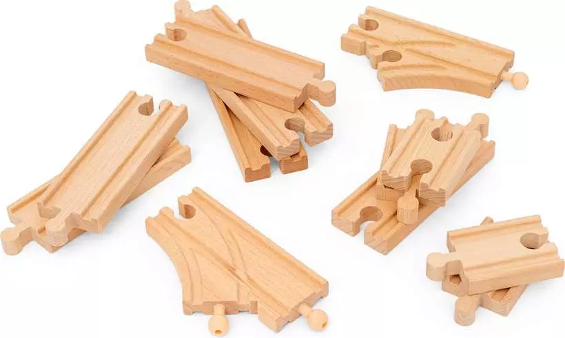 Starter Track Pack - Wooden Train Track Set, 12 Pieces