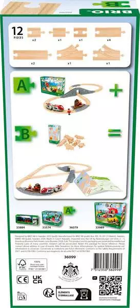 Starter Track Pack - Wooden Train Track Set, 12 Pieces