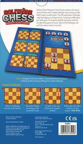 Solitaire Chess Magnetic Travel Puzzle - Logic Game