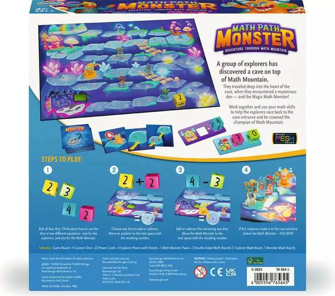 Math Path Monster: The Cooperative Addition and Subtraction Board Game - Brain Game