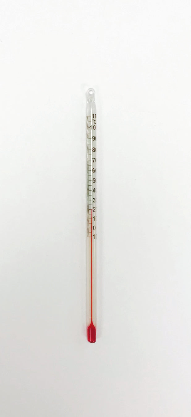 United Scientific® Thermometer, Red Liquid, 6", Total Immersion, Dual Scale, -20 To 110 C / 0 To 230 F