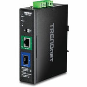 TRENDnet Industrial 10G SFP+ to 10G PoE++ Media Converter, TI-BF711SFP, 1 X 10G SFP+ Port, 1 X 10G PoE++ RJ-45 Port, IP50 Rated, NDAA TAA Compliant