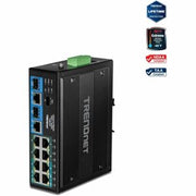 TRENDnet TI-BG104 10-Port Industrial Gigabit PoE++ DIN-Rail Switch