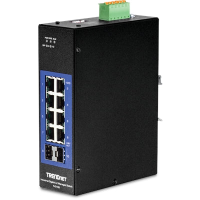 TRENDnet TI-G102i 10-Port Industrial Gigabit L2 Managed DIN-Rail Switch
