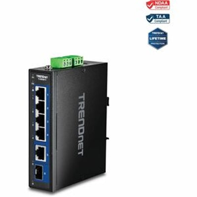 TRENDnet TI-G50611, 6-Port Industrial 2.5G DIN-Rail Switch with 1 X 10G Port