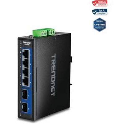 TRENDnet TI-G5062,6-Port Hardened Industrial Multi-Gig DIN-Rail Switch