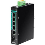 TRENDnet TI-PG541I  6-Port Hardened Industrial Gigabit PoE+ Layer 2 Managed DIN-Rail Switch