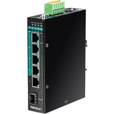 TRENDnet TI-PG541I  6-Port Hardened Industrial Gigabit PoE+ Layer 2 Managed DIN-Rail Switch