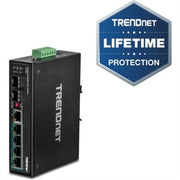 TRENDnet TI-PG62  6-Port Hardened Industrial Gigabit PoE+ DIN-Rail Network Switch