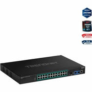 TRENDnet TI-RP262i 26-Port Industrial Gigabit L2 Managed PoE+ Rackmount Network Switch