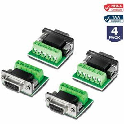 TRENDnet RS232 to RS422 RS485 Converter Adapter (4- Pack)  Serial Port Data Converter  Black  TI-S400