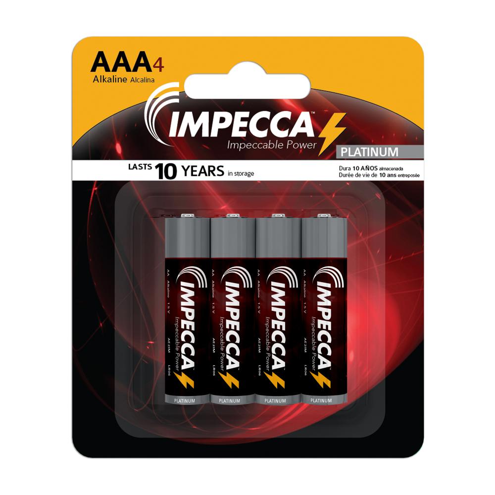 Impecca Alkaline AAA LR03 Platinum Batteries 4-Pack