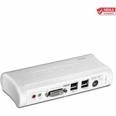 TRENDnet 2-Port DVI USB KVM Switch & Cable Kit with Audio, Manage Two PCs, 2 X USB Keyboard & Mouse Ports, 2 X Bonus USB 2.0 Ports, TK204UK