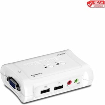 TRENDnet 2-Port USB KVM Switch and Cable Kit with Audio, Manage Two PCs, USB 1.1, Hot-Plug, Auto-Scan, Hot-Keys, Windows & Linux Compliant, TK-209K