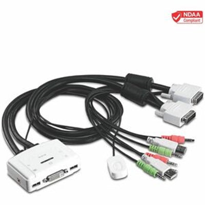 2-port TRENDnet TK TK-214i - KVM / Audio Switch - 2 X KVM / Audio - 1 Local User - Desktop
