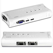 TRENDnet 4-Port USB KVM Switch Kit, VGA and USB Connections, 2048x 1536 Resolution, Cabling Included