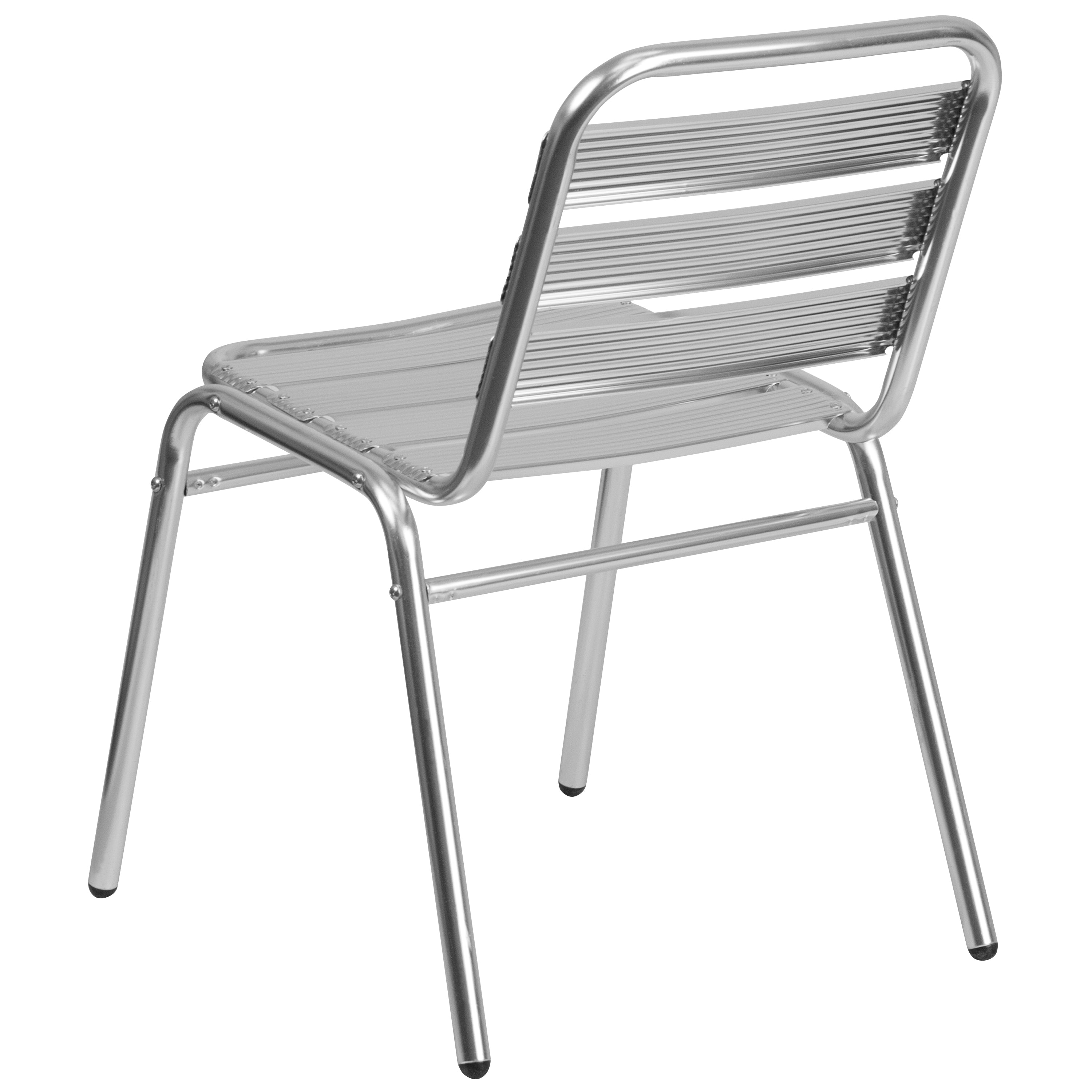 Lila Commercial Metal Indoor-Outdoor Restaurant Stack Chair with Triple Slat Back