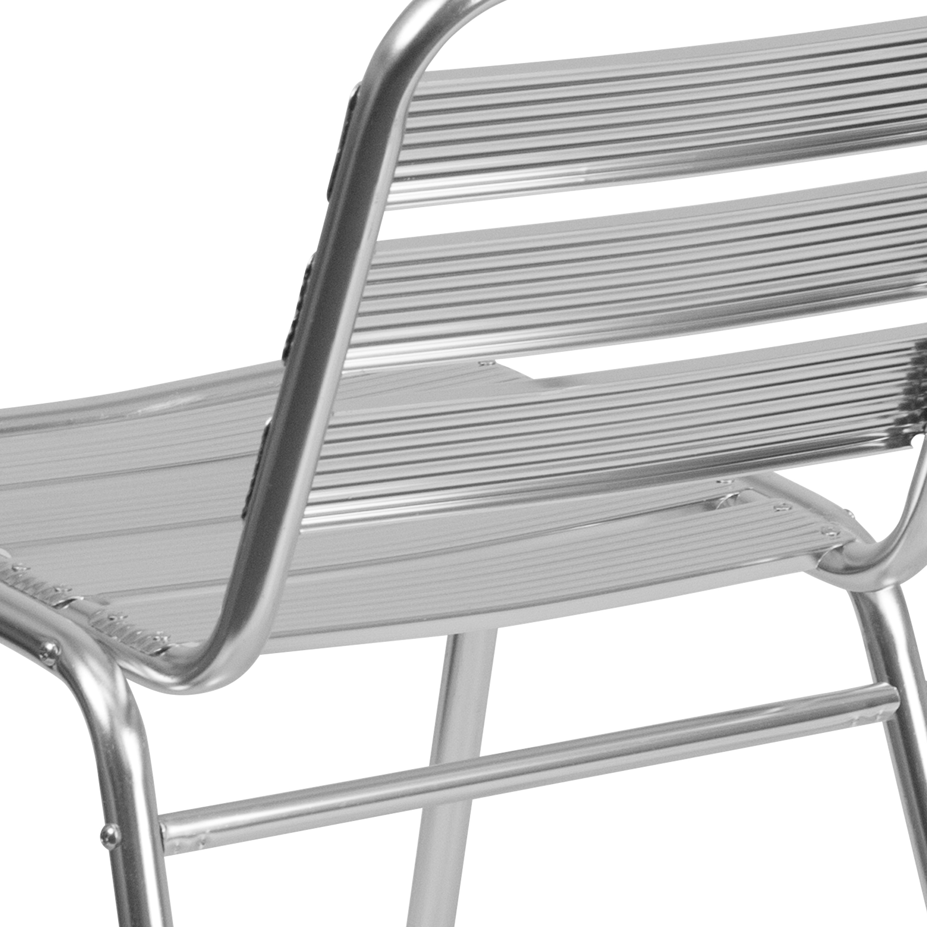 Lila Commercial Metal Indoor-Outdoor Restaurant Stack Chair with Triple Slat Back
