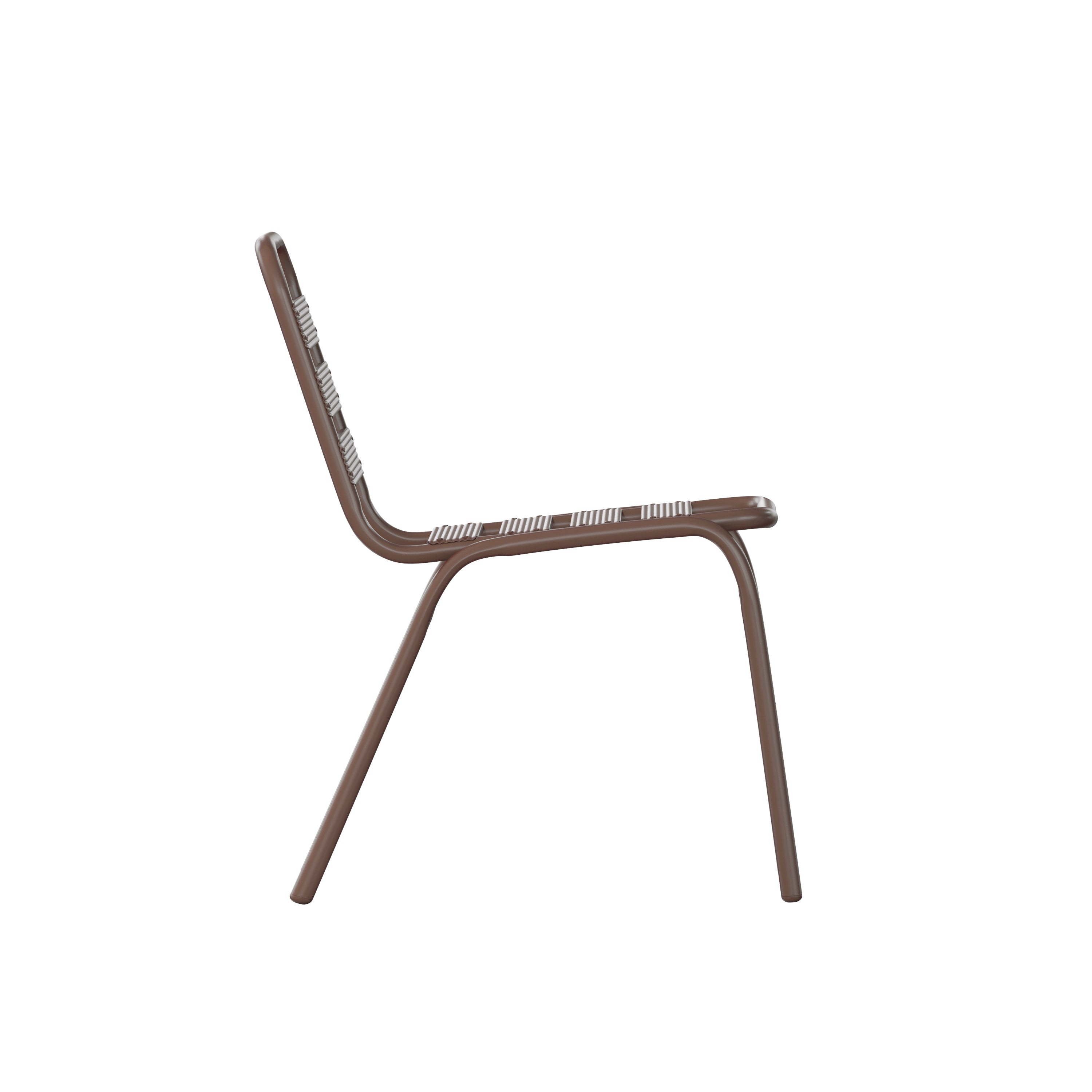Lila Commercial Bronze Metal Indoor-Outdoor Restaurant Stack Chair with Metal Triple Slat Back