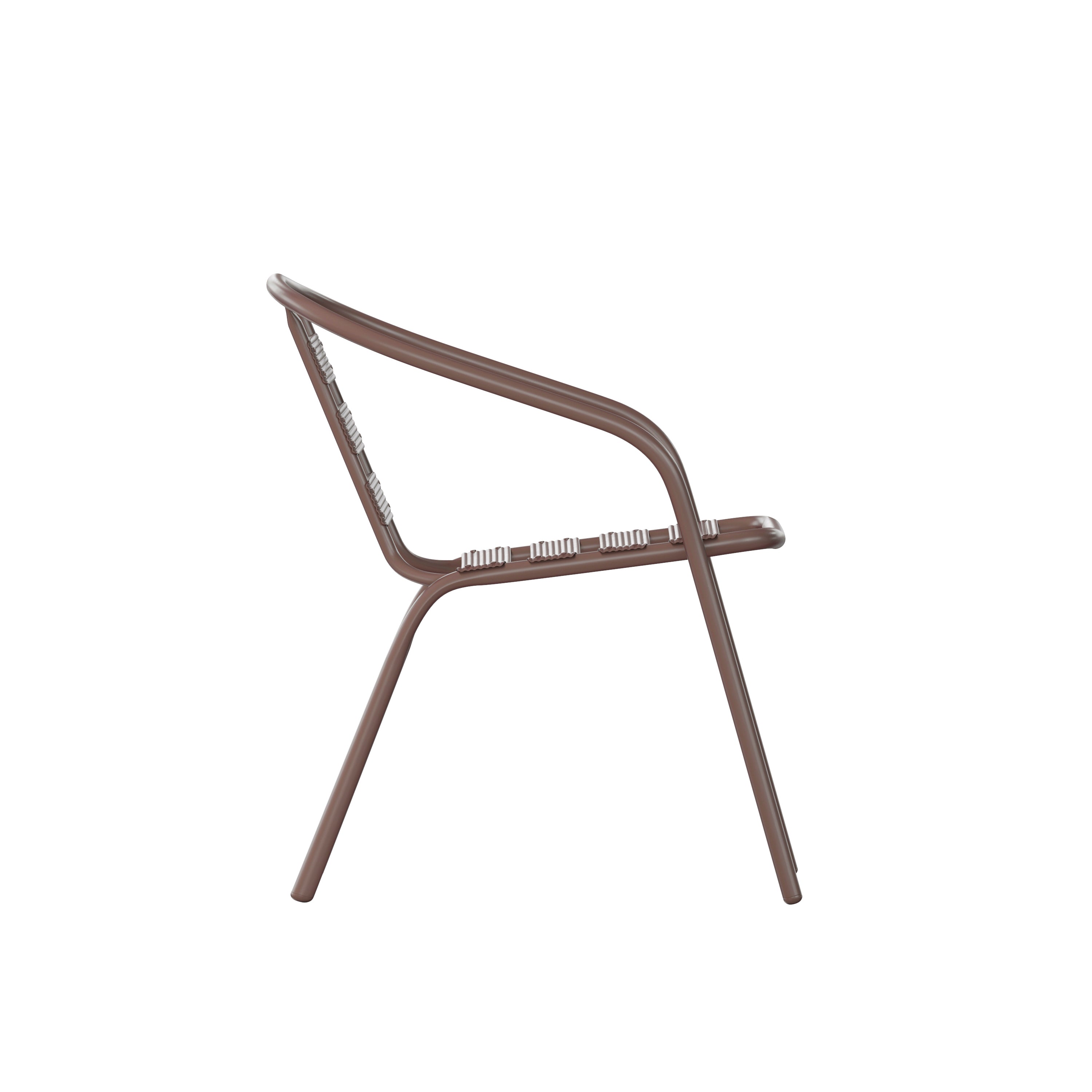 Lila Bronze Metal Restaurant Stack Chair with Metal Slats