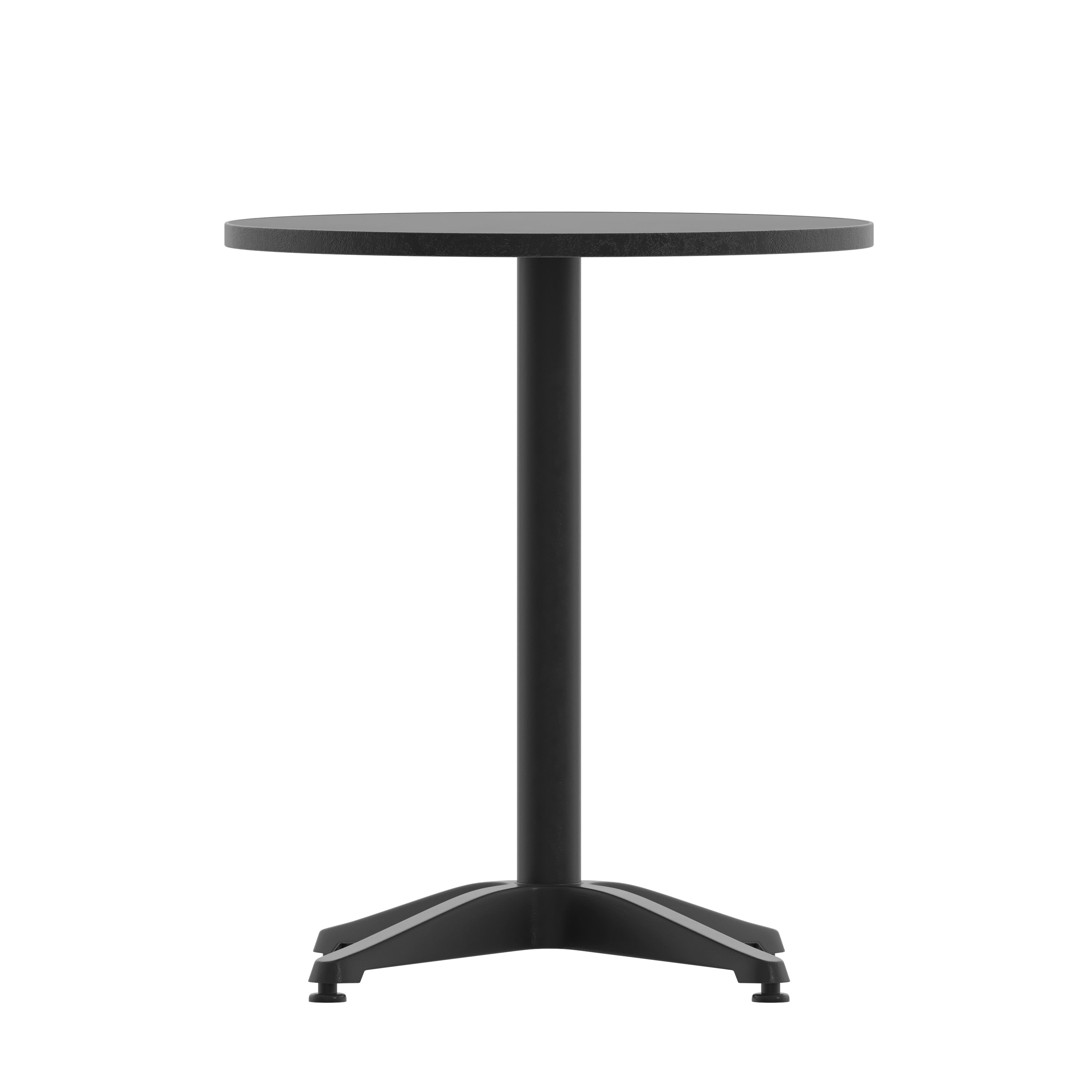 Mellie 23.5'' Black Round Metal Indoor-Outdoor Table with Base