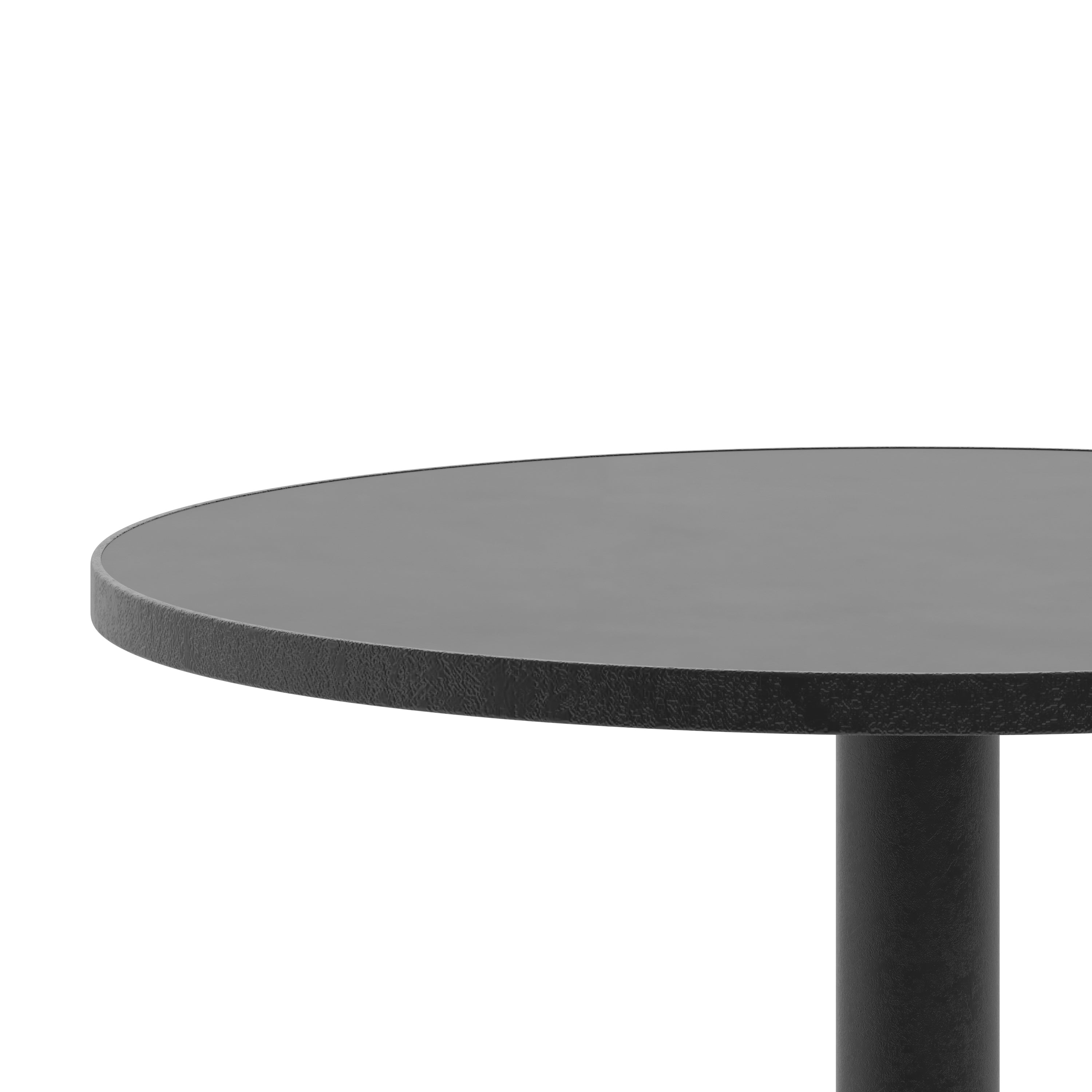 Mellie 23.5'' Black Round Metal Indoor-Outdoor Table with Base