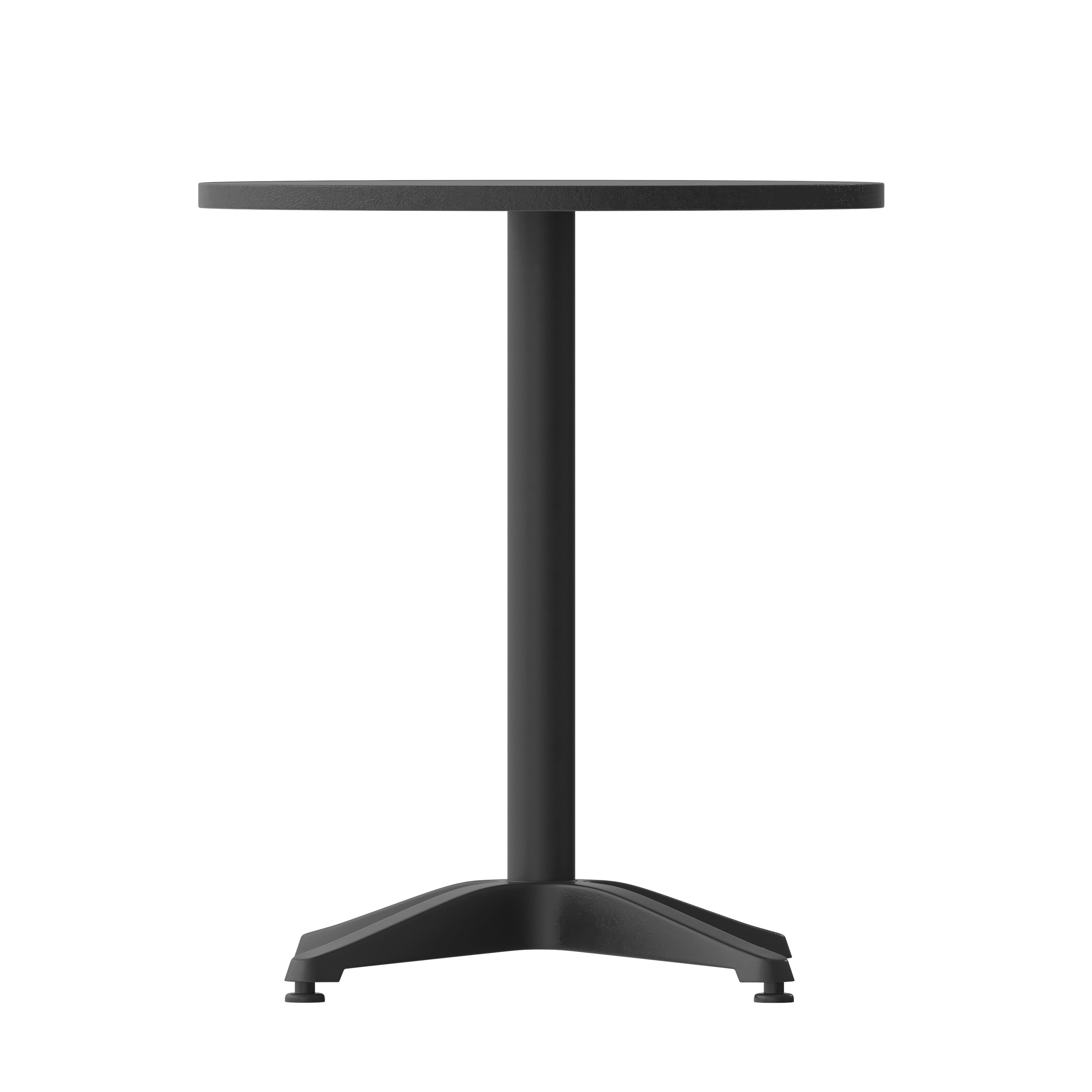 Mellie 23.5'' Black Round Metal Indoor-Outdoor Table with Base
