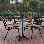 Mellie 23.5'' Black Round Metal Indoor-Outdoor Table with Base