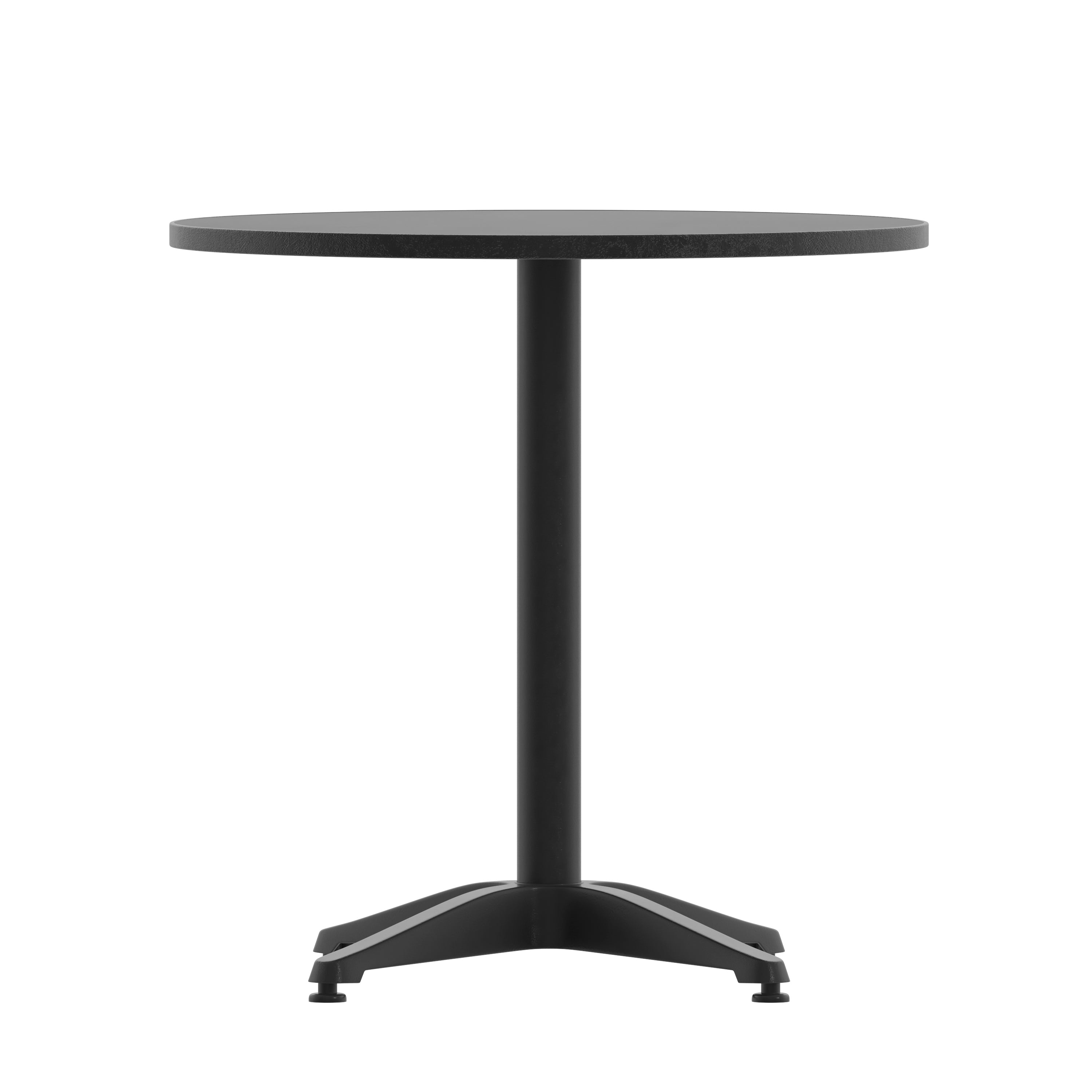Mellie 27.5'' Black Round Metal Indoor-Outdoor Table with Base