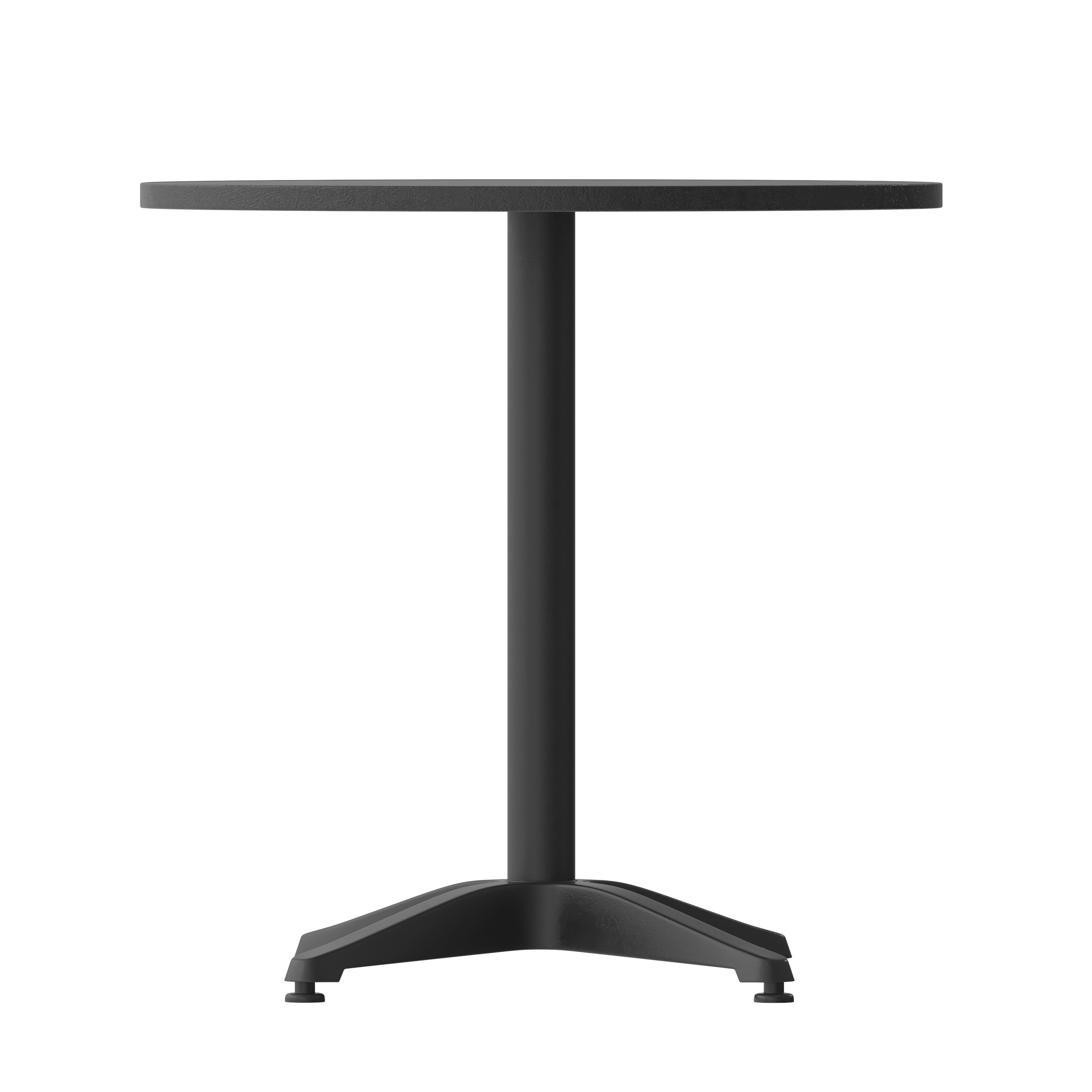Mellie 27.5'' Black Round Metal Indoor-Outdoor Table with Base