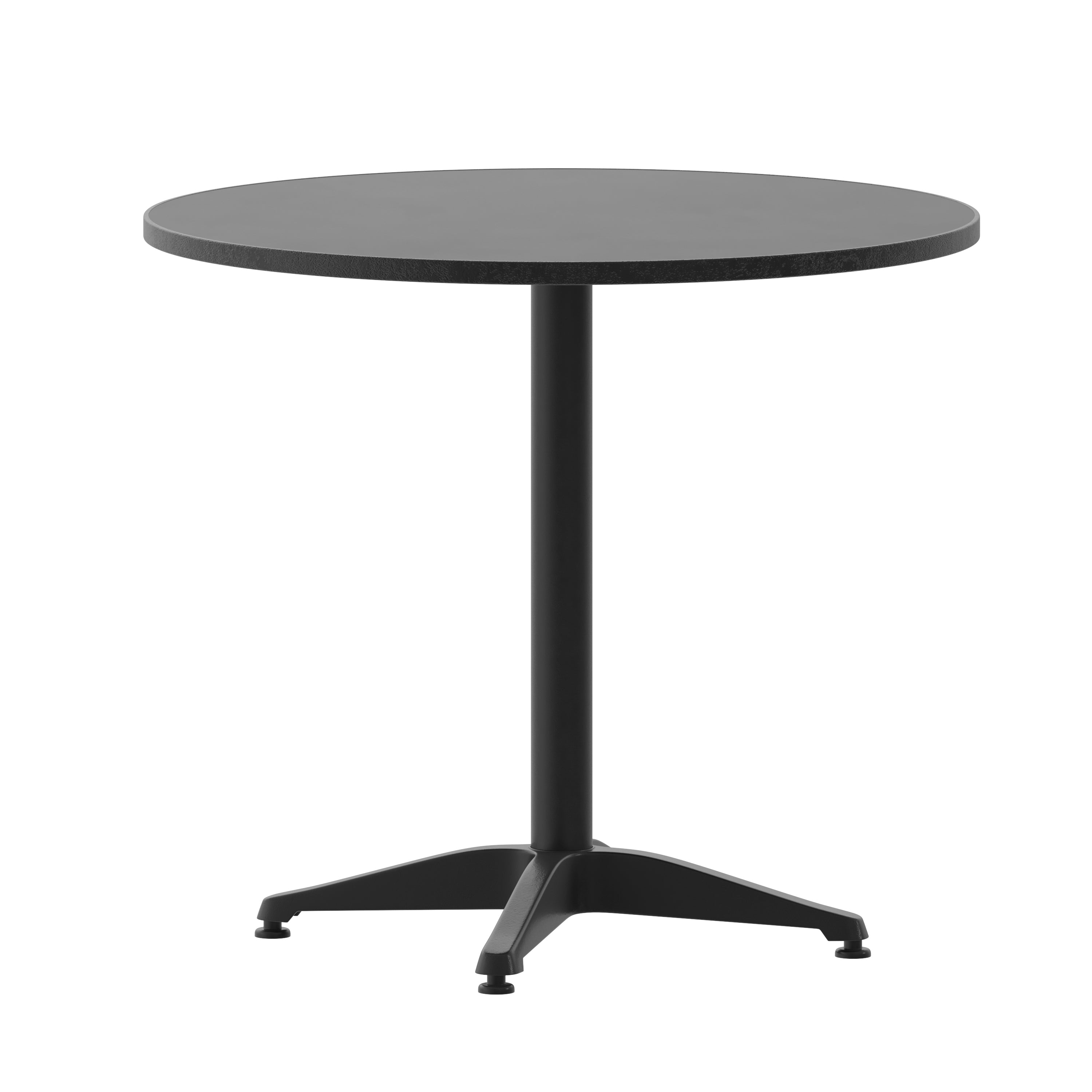 Mellie 31.5'' Black Round Metal Indoor-Outdoor Table with Base