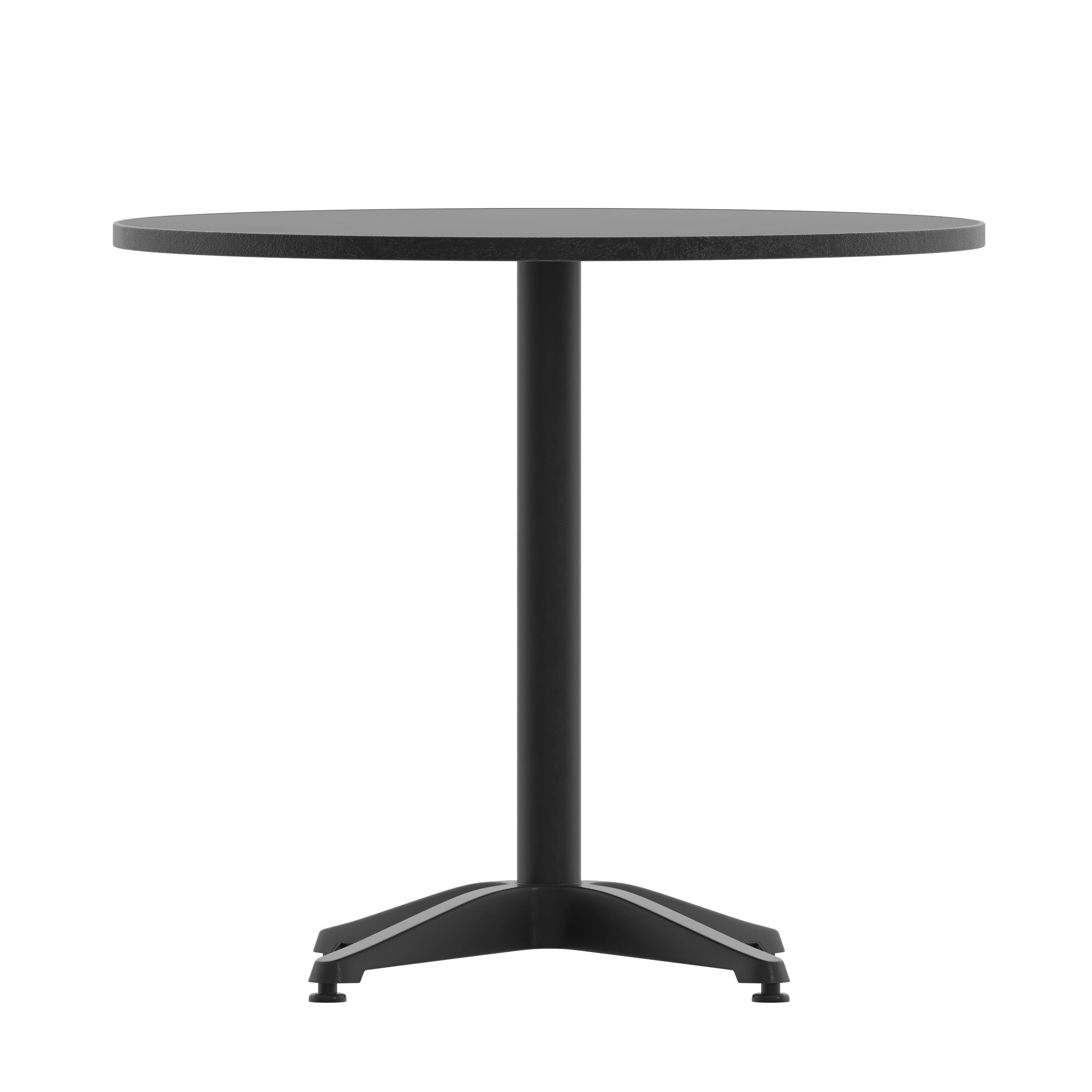 Mellie 31.5'' Black Round Metal Indoor-Outdoor Table with Base