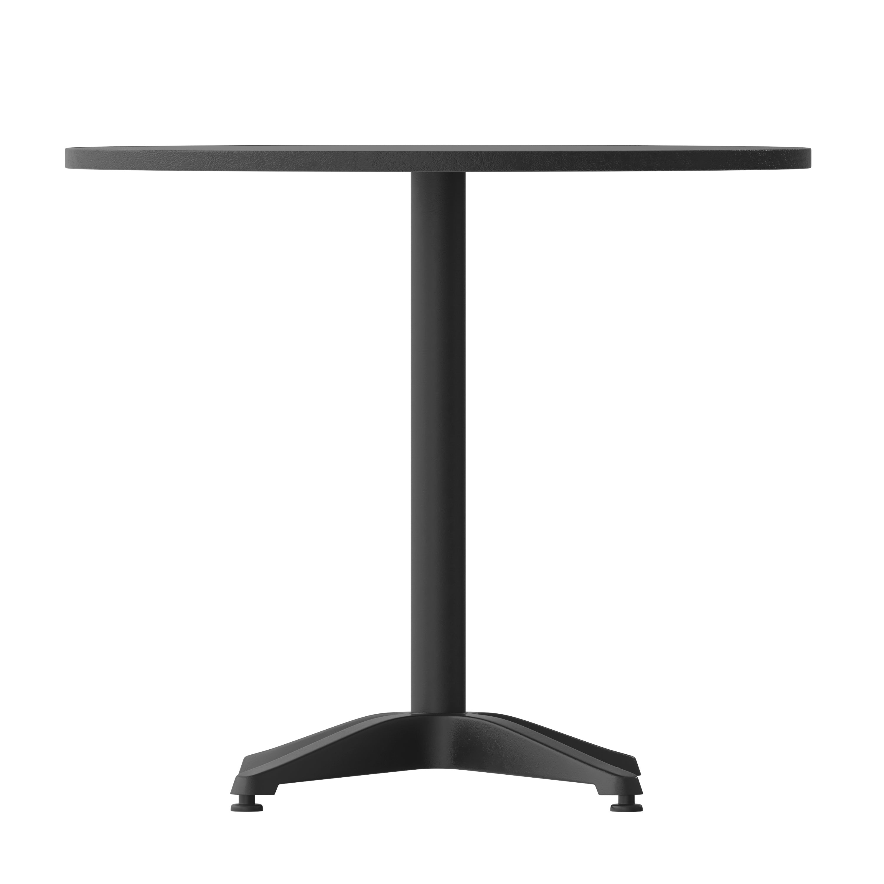 Mellie 31.5'' Black Round Metal Indoor-Outdoor Table with Base