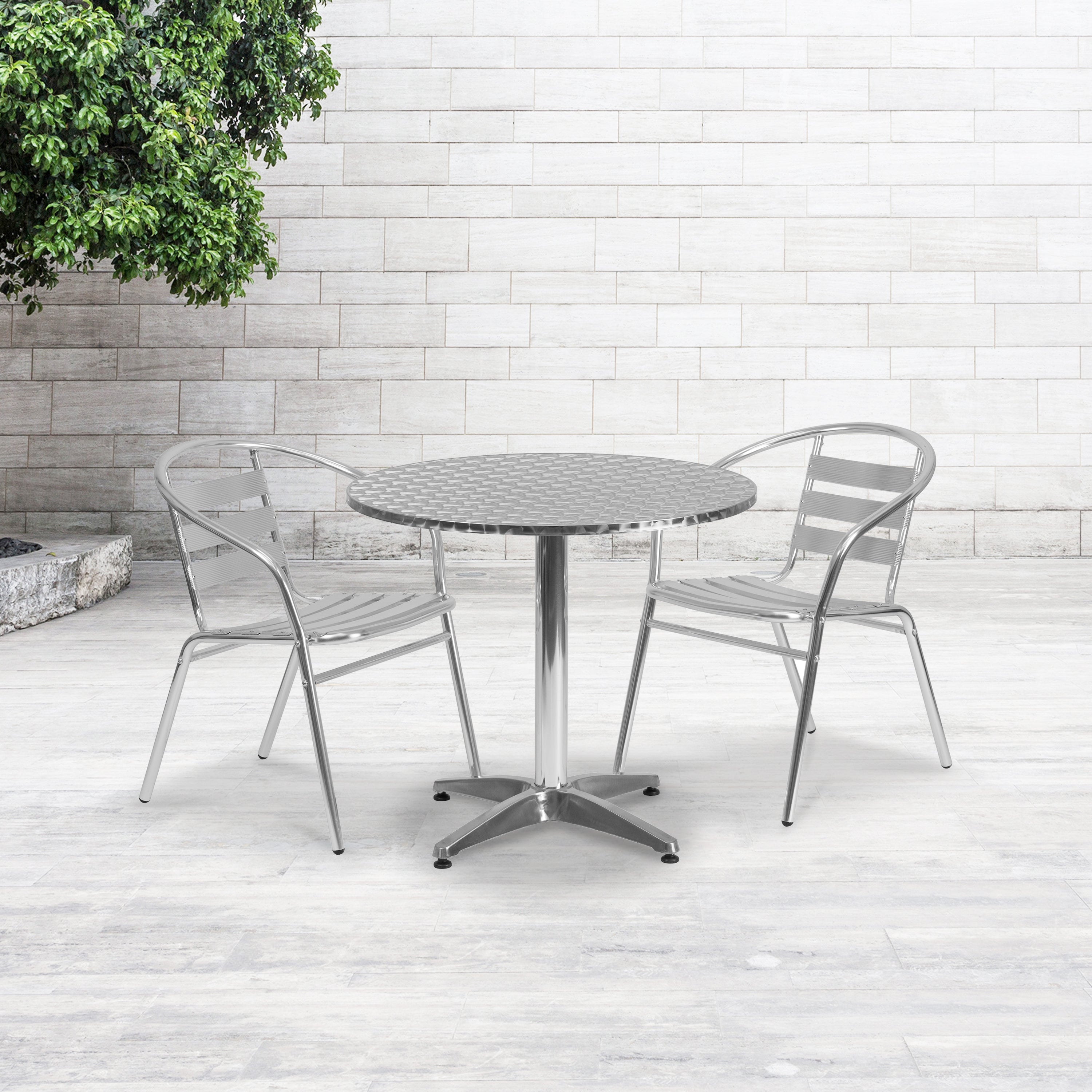 Mellie 31.5'' Round Aluminum Indoor-Outdoor Table with Base