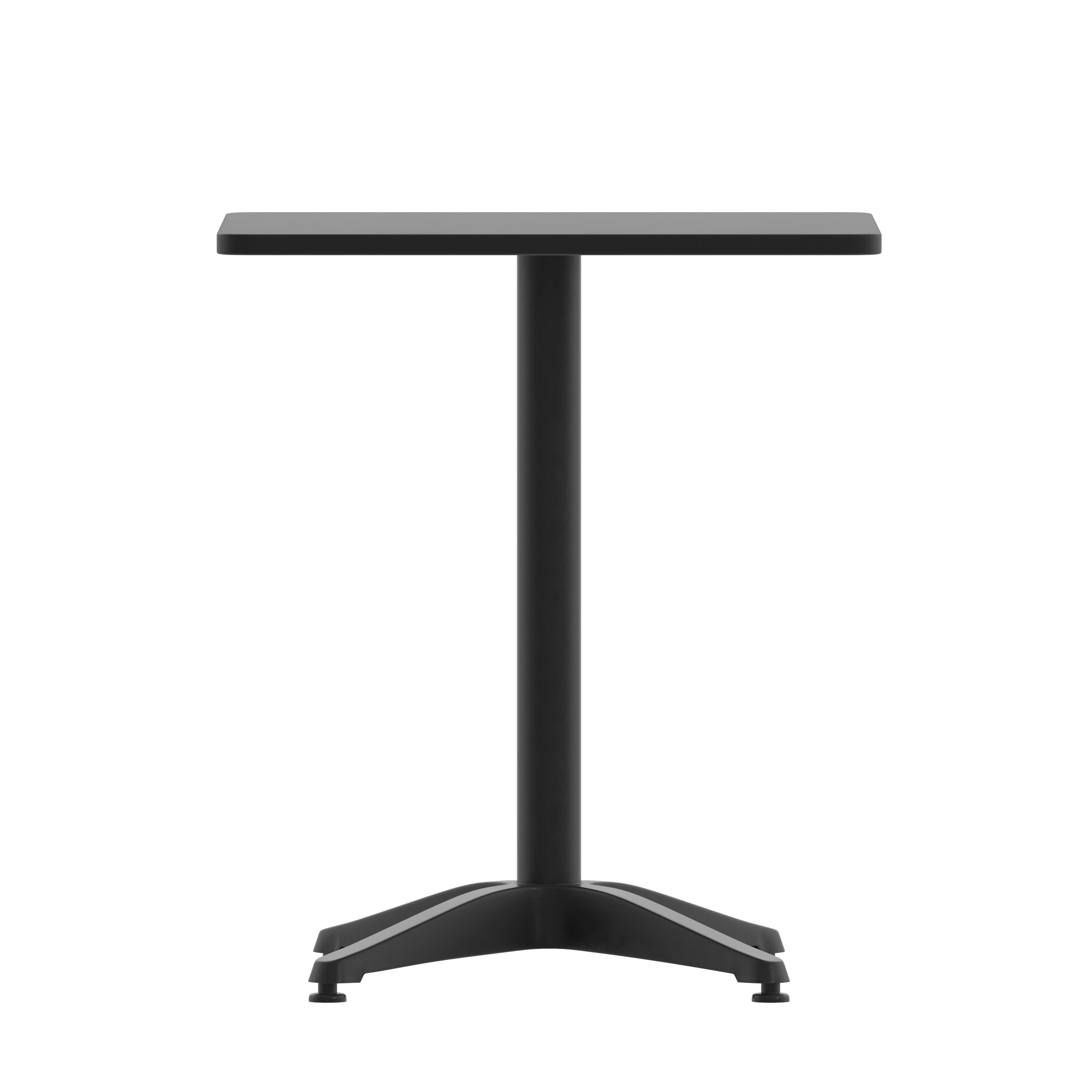 Mellie 23.5'' Black Square Metal Indoor-Outdoor Table with Base
