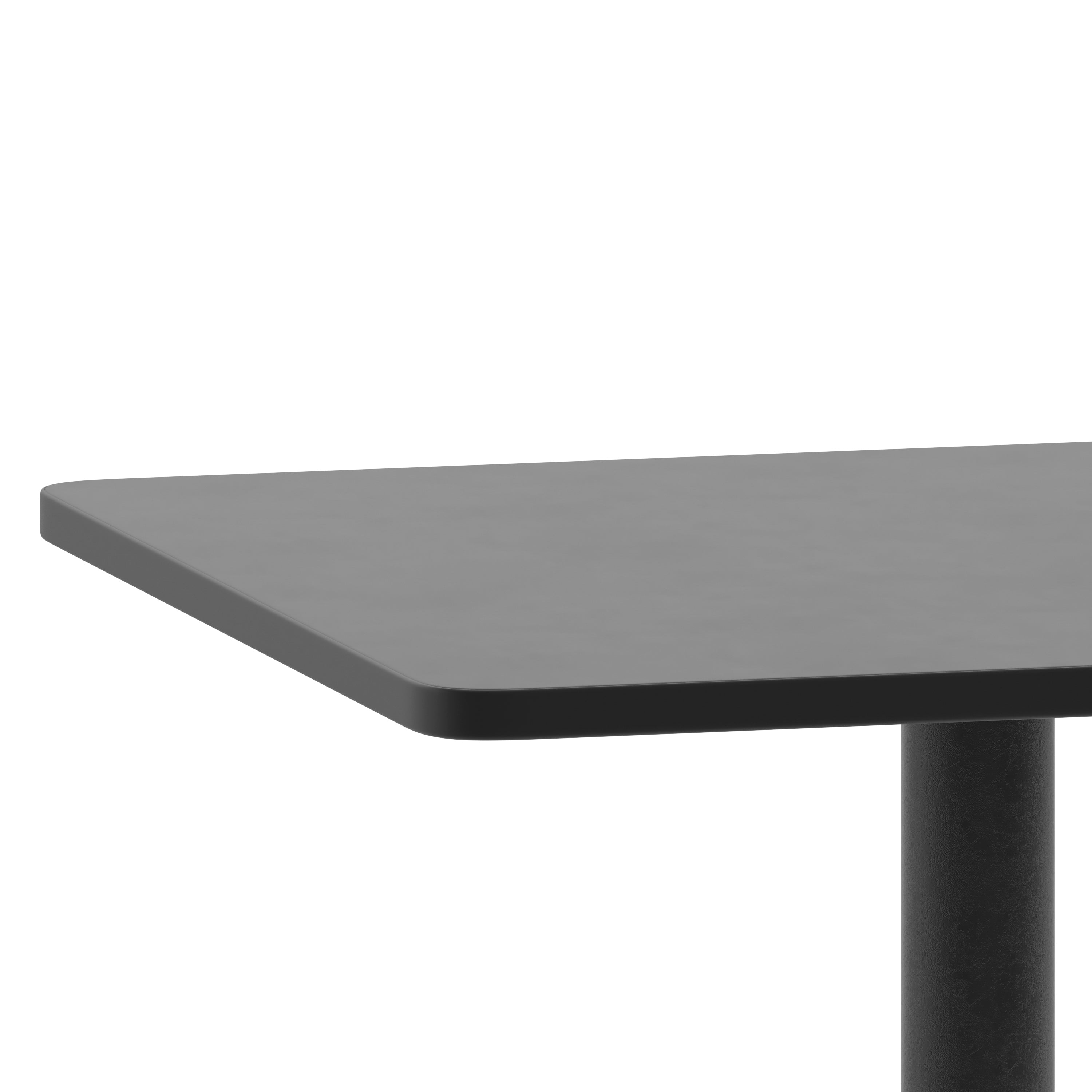 Mellie 23.5'' Black Square Metal Indoor-Outdoor Table with Base