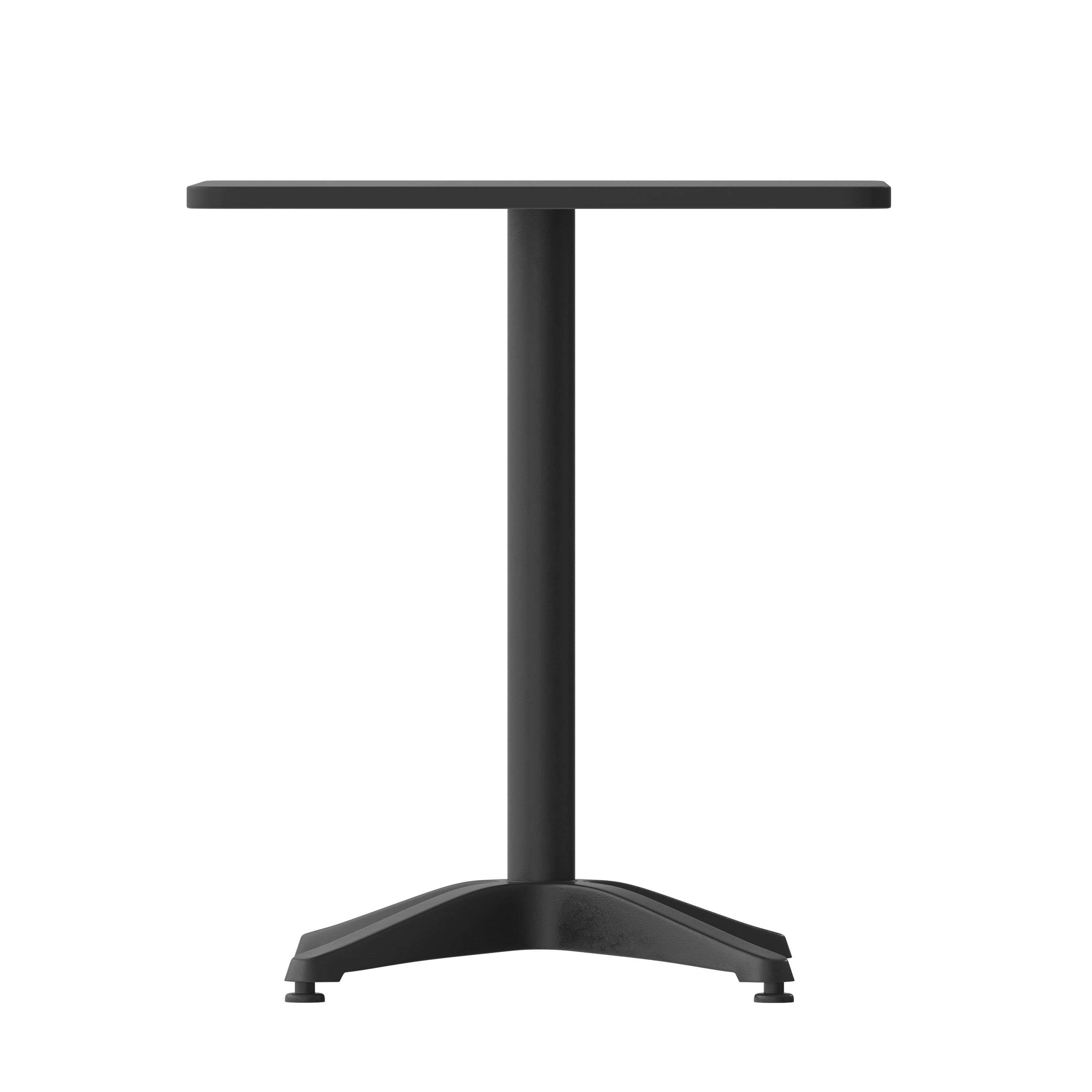 Mellie 23.5'' Black Square Metal Indoor-Outdoor Table with Base