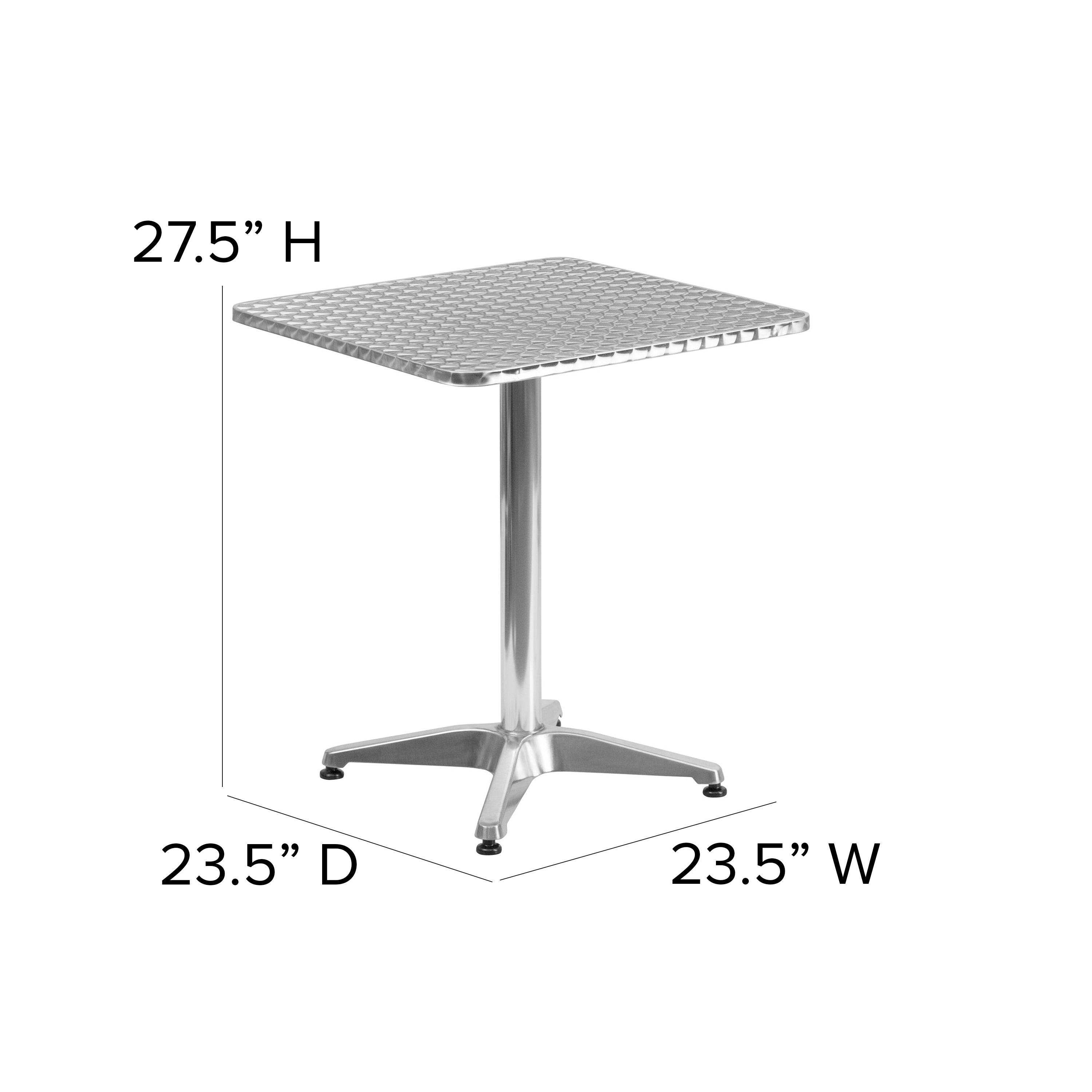 Mellie 23.5'' Square Aluminum Indoor-Outdoor Table with Base