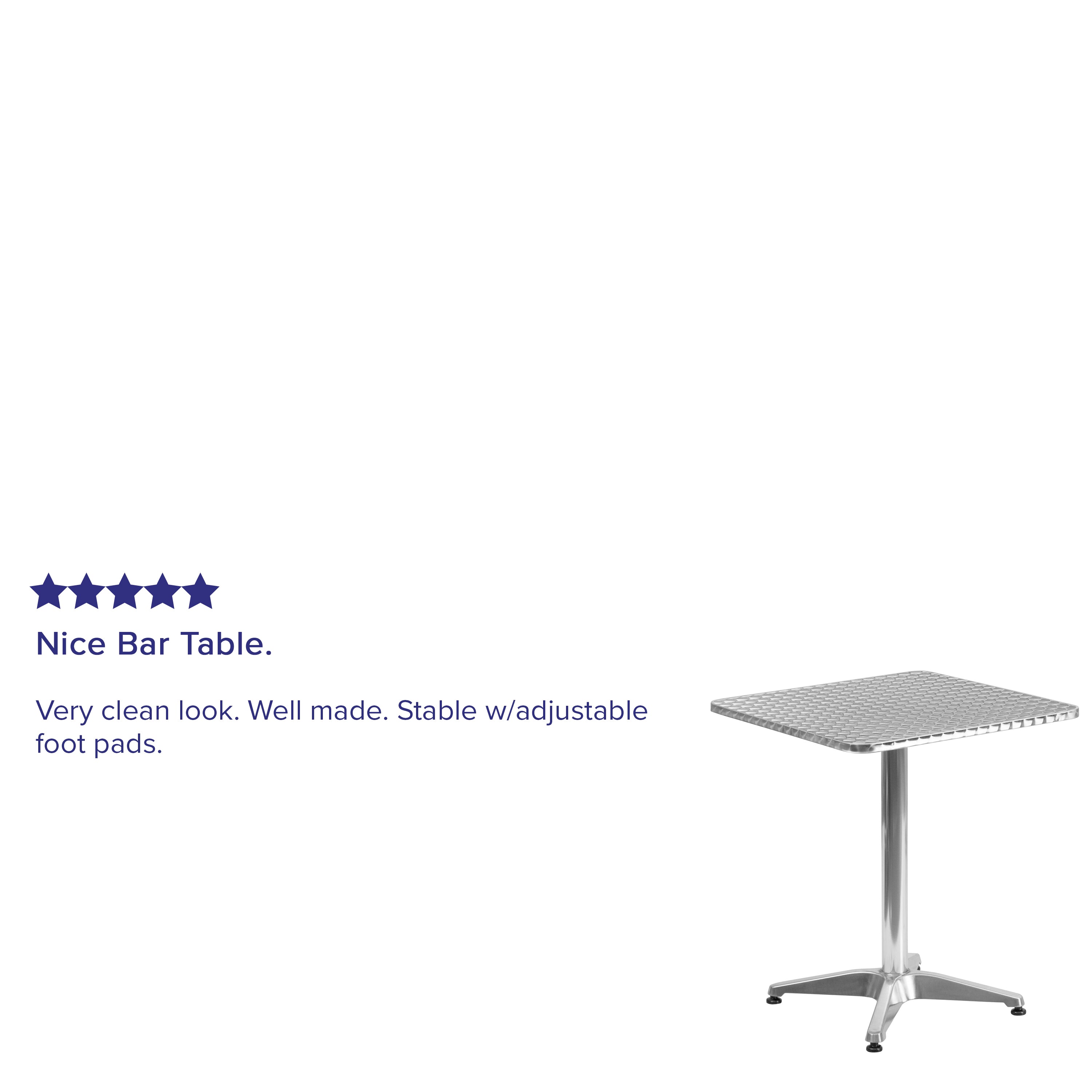 Mellie 23.5'' Square Aluminum Indoor-Outdoor Table with Base