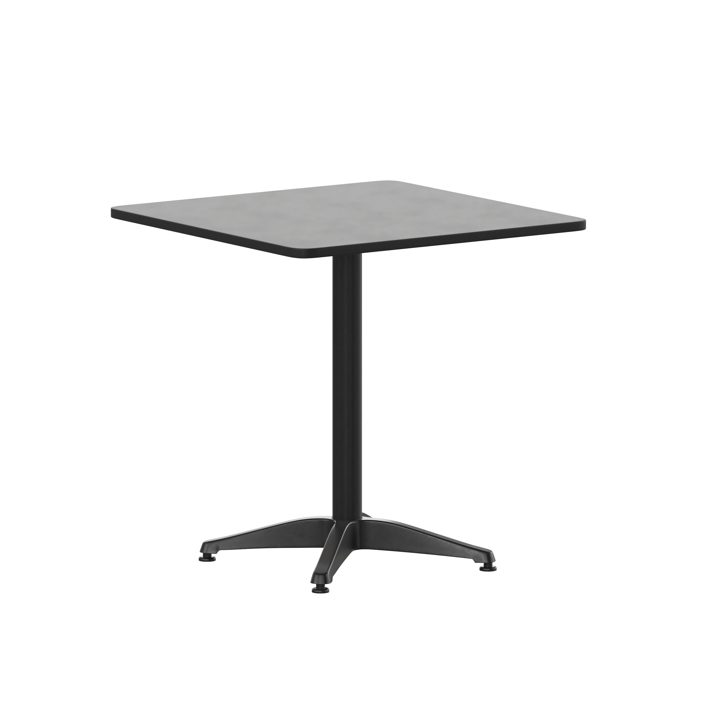 Mellie 27.5'' Black Square Metal Indoor-Outdoor Table with Base
