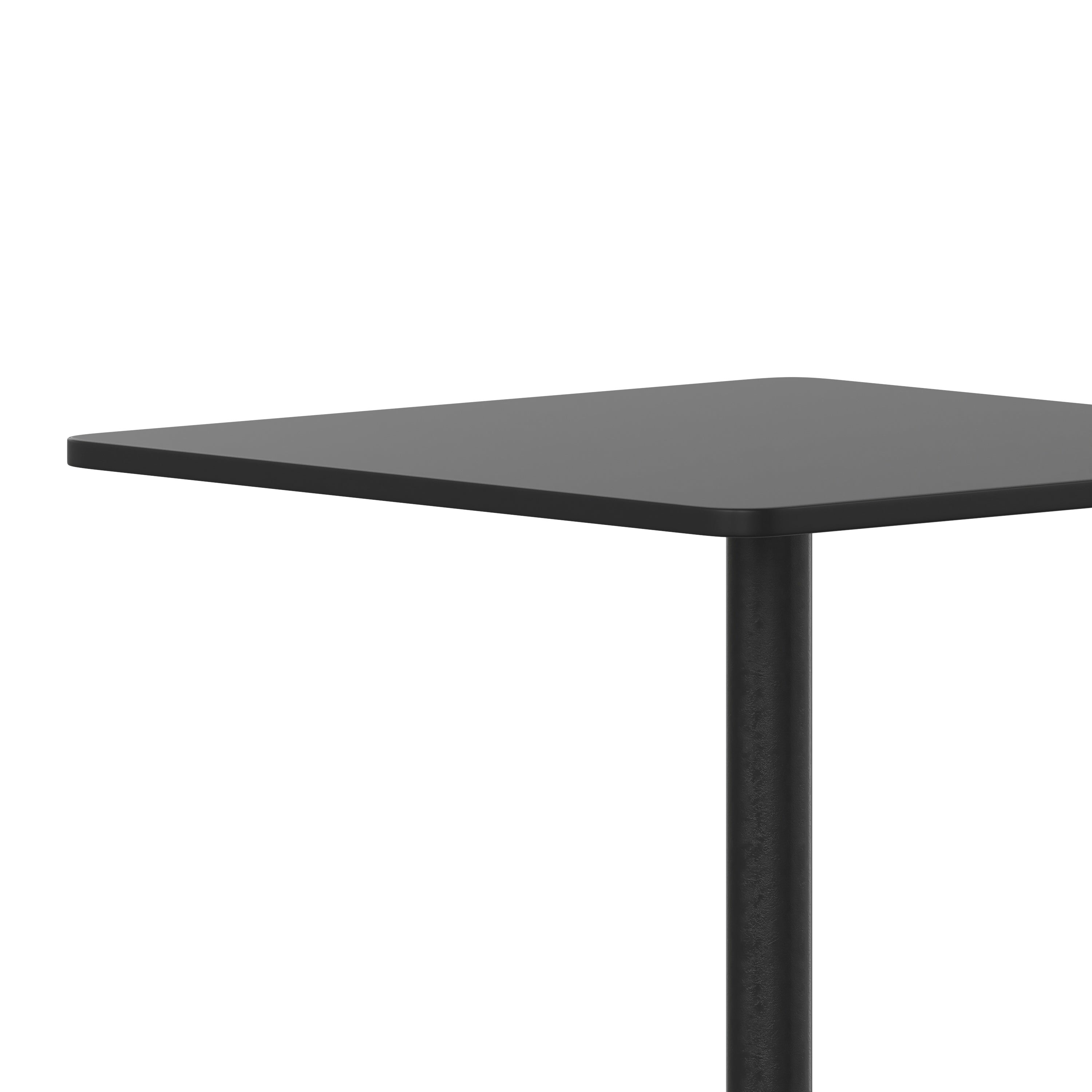 Mellie 27.5'' Black Square Metal Indoor-Outdoor Table with Base