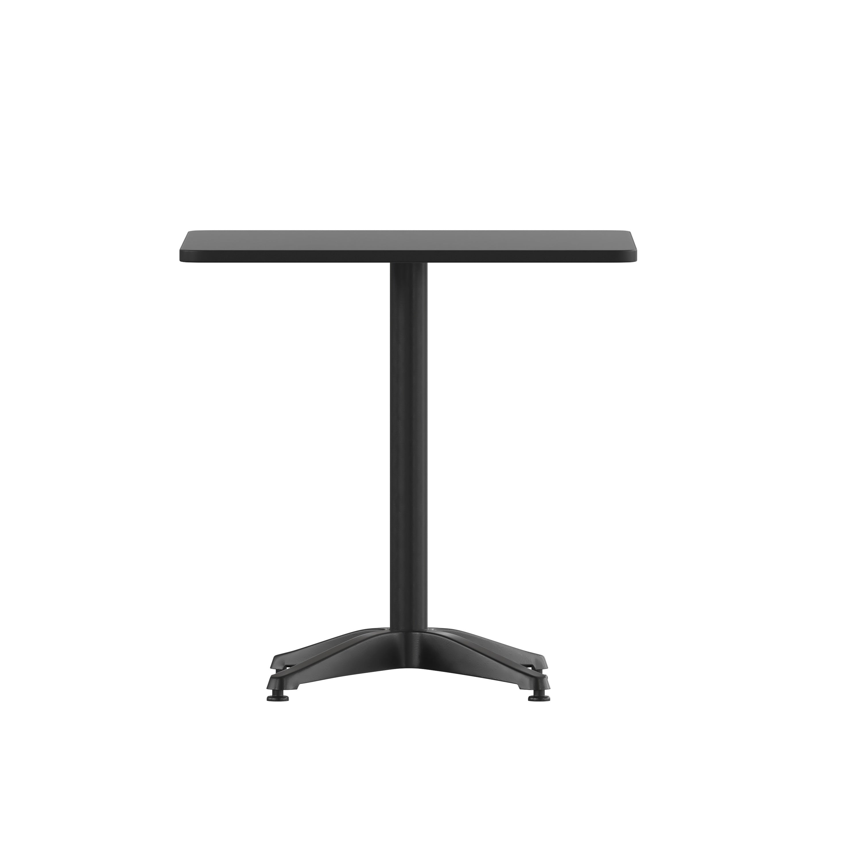 Mellie 27.5'' Black Square Metal Indoor-Outdoor Table with Base