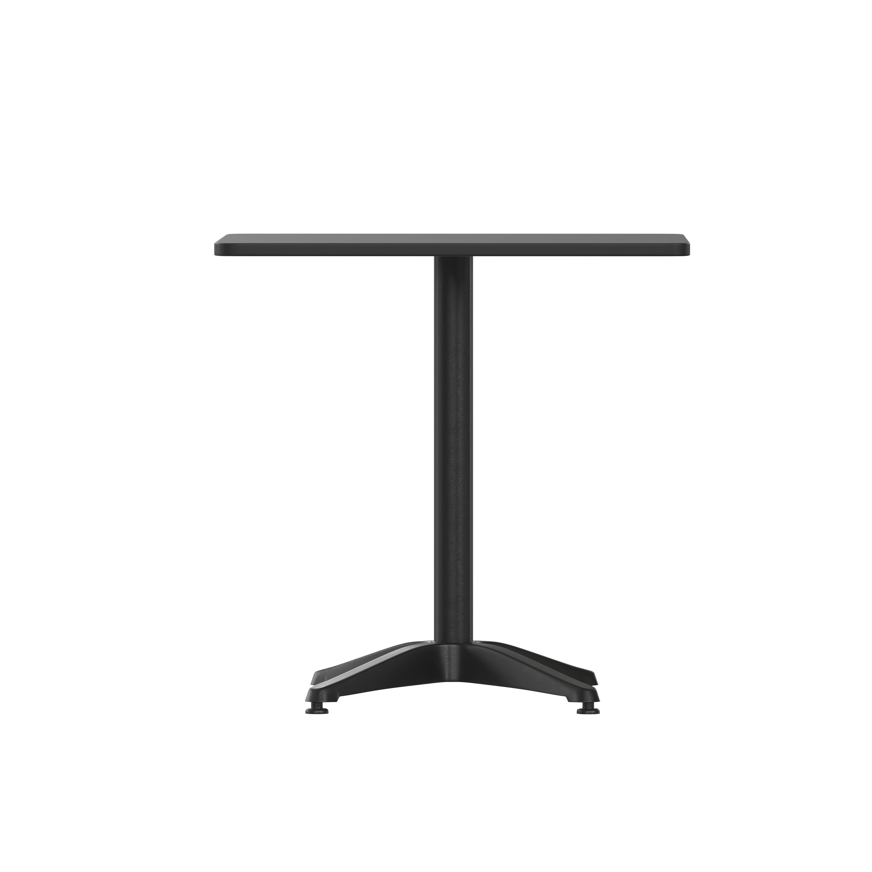 Mellie 27.5'' Black Square Metal Indoor-Outdoor Table with Base